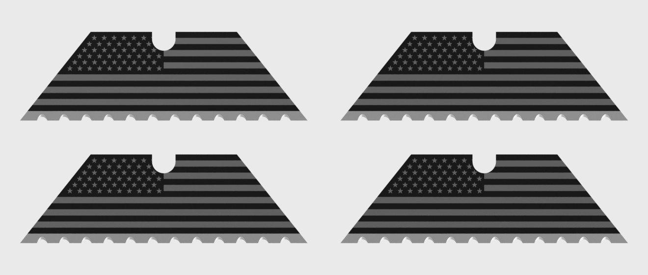 The Freedom flag on all four blades